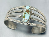 Early 1900's Vintage Native American Navajo Royston Turquoise Sterling Silver Bracelet-Nativo Arts