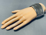 One Of The Craziest Native American Navajo Sterling Silver Hand Tooled Bracelet-Nativo Arts