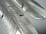 Astounding Navajo Sterling Silver Feather Earrings Native American-Nativo Arts