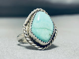 Rare Vintage Native American Navajo Carico Lake Turquoise Sterling Silver Ring Old-Nativo Arts