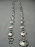 Amazing Vintage Native American Navajo Nel Joe Sterling Silver Turquoise Concho Belt Old-Nativo Arts