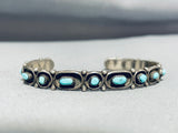Captivating Vintage Native American Navajo Blue Gem Turquoise Sterling Silver Bracelet-Nativo Arts