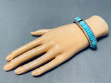 Native American Important Vintage Ray Adakai Turquoise Sterling Silver Bracelet-Nativo Arts