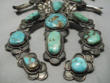 Early Best Vintage Native American Navajo Turquoise Sterling Silver Squash Blossom Necklace Old-Nativo Arts