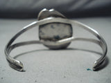 Expressive Vintage Native American Navajo Kingman Turquoise Sterling Silver Bracelet Old-Nativo Arts
