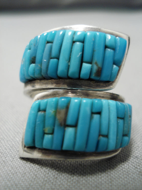 Charles Loloma Student Vintage Native American Navajo Pete Sierra Sterling Silver Turquoise Ring-Nativo Arts