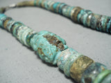 Native American Huge Heavy Vintage Sterling Silver Turquoise Necklace Old-Nativo Arts