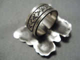 Big Butterfly!! Navajo Native American Sterling Silver Turquoise Ring-Nativo Arts
