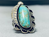 Stunning Vintage Native American Navajo Huge Number 8 Turquoise Sterling Silver Ring-Nativo Arts