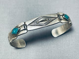 Early Vintage Native American Navajo Cerrillos Turquoise Sterling Silver Bracelet-Nativo Arts