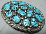 Important Vintage Native American Navajo Tom Moore Turquoise Sterling Silver Bracelet-Nativo Arts