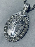 Important Ben Begaye (d.) Vintage Native American Navajo Sterling Silver Feather Necklace-Nativo Arts
