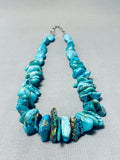 Incredible Vintage Native American Navajo Kingman & Royston Turquoise Sterling Silver Necklace-Nativo Arts