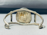 Very Rare Battle Mountain Turquoise Vintage Native American Navajo Sterling Silver Bracelet-Nativo Arts