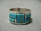 Incredible Vintage Native American Navajo Vic Thomson Turquoise Sterling Silver Ring Old-Nativo Arts