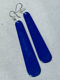 Rare Lapis Slab Native American Sterling Silver Earrings!-Nativo Arts