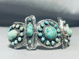 Important 1800's/ 1900's Vintage Native American Navajo Coj Silver Turquoise Bracelet-Nativo Arts