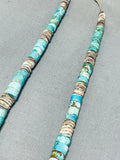 Native American Authentic Vintage Santo Domingo Turquoise Heishi Sterling Silver Necklace-Nativo Arts