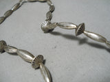 Superb Vintage Native American Navajo Blue Gem Turquoise Sterling Silver Necklace Old-Nativo Arts