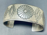 Impressive Vintage Native American Navajo Sterling Silver Bracelet Signed Tahe-Nativo Arts