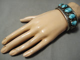 One Of The Best Vintage Native American Navajo Carico Lake Turquoise Sterling Silver Bracelet-Nativo Arts