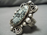 Native American One Of The Best New Lander Blue Turquoise Coral Sterling Silver Ring-Nativo Arts