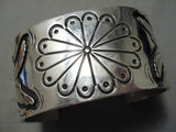 Huge Heavy Flying Birds Vintage Native American Navajo Concho Sterling Silver Bracelet Old-Nativo Arts
