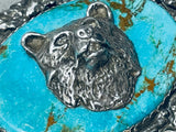 Best Bear Vintage Native American Navajo Turquoise Sterling Silver Buckle-Nativo Arts