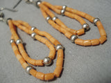 Incredible Vintage Navajo Sterling Silver Native American Earrings-Nativo Arts