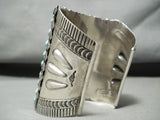 One Of The Most Intricate Ever Native American Navajo Turquoise Sterling Silver Bracelet-Nativo Arts