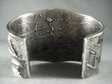 Dancing Eagle Super Heavy Navajo Native American Jewelry Silver Tufa Cast Bracelet-Nativo Arts