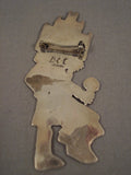 Dancing Kachina Authentic Vintage Navajo Becenti Native American Jewelry Silver Pin-Nativo Arts