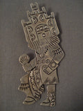 Dancing Kachina Authentic Vintage Navajo Becenti Native American Jewelry Silver Pin-Nativo Arts
