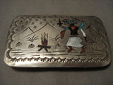 Dancing Kachina Vintage Zuni/ Navajo Native American Jewelry Silver Buckle-Nativo Arts