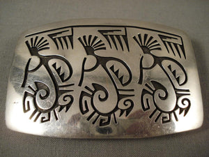Dancing Kokopelli Vintage Hopi Native American Jewelry Silver Buckle-Nativo Arts