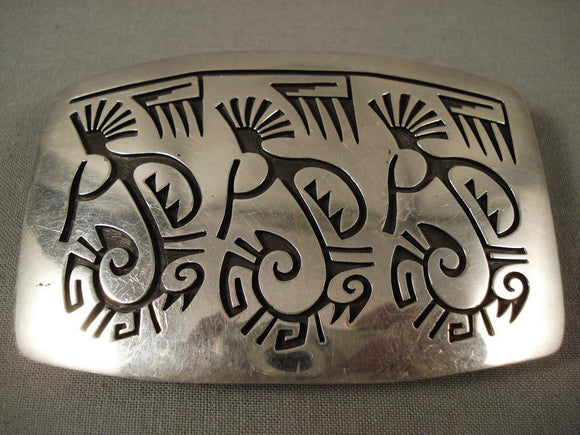 Dancing Kokopelli Vintage Hopi Native American Jewelry Silver Buckle-Nativo Arts