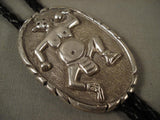 Dancing Mudhead Vintage Zuni Native American Jewelry Silver Bolo Tie-Nativo Arts
