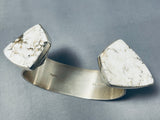 One Of The Most Unique Ever Native American Navajo White Agate Sterling Silver Bracelet-Nativo Arts