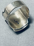 Vivid Turquoise Carico Lake Vintage Native American Navajo Sterling Silver Ring-Nativo Arts