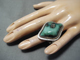 Important Vintage Navajo Native American Damale Turquoise Sterling Silver Ring-Nativo Arts