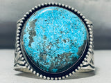 Ocean Boulder Turquoise Native American Navajo Sterling Silver Heavy Bracelet-Nativo Arts