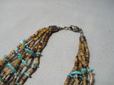 Amazing Vintage Native American Navajo Turquoise Shell Sterling Silver Necklace Old-Nativo Arts