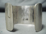 Wide Hand Tooled Vintage Hopi/ Native American Navajo Sterling Silver Bear Bracelet-Nativo Arts