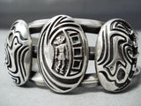Intricate And Thick!! Vintage Hopi/ Native American Navajo Sterling Silver Bracelet Cuff-Nativo Arts
