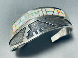 David Benally Vintage Native American Navajo Opal Sterling Silver Geomtric Bracelet-Nativo Arts