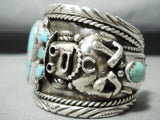 Native American Important Francisco Gomez Kachina Turquoise Sterling Silver Bracelet-Nativo Arts