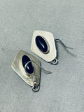 Two Sided Rare Vintage Native American Navajo Spiny Oyster Jet Sterling Silver Earrings-Nativo Arts