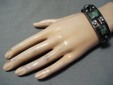 Excellent Vintage Native American Navajo Turquoise Sterling Silver Bracelet Old-Nativo Arts