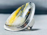 Gigantic Native American Navajo Signed Honeybee Triangle Sterling Silver Ring-Nativo Arts