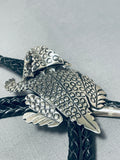 Magnificent Native American Navajo Sterling Silver Toad Signed Ben Benally Bolo-Nativo Arts